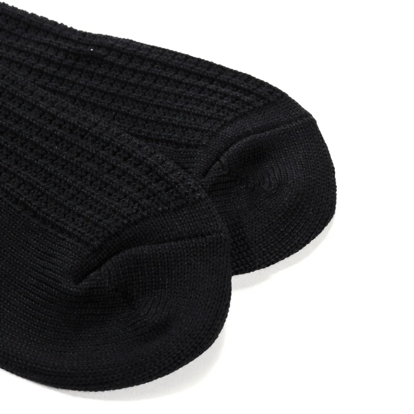 ROTOTO black cotton waffle socks