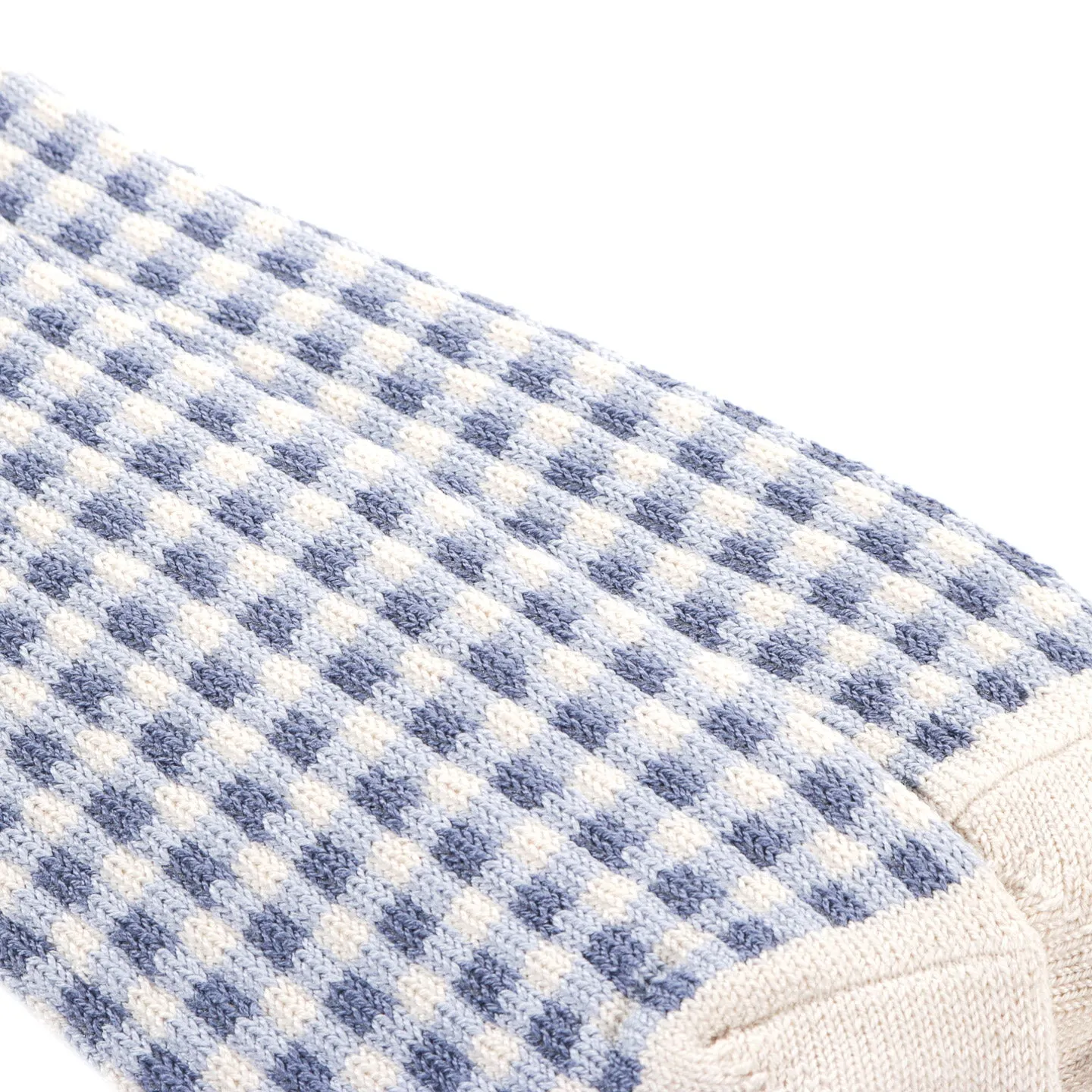 ROTOTO Gingham Check Socks Light Blue