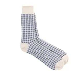 ROTOTO Gingham Check Socks Light Blue