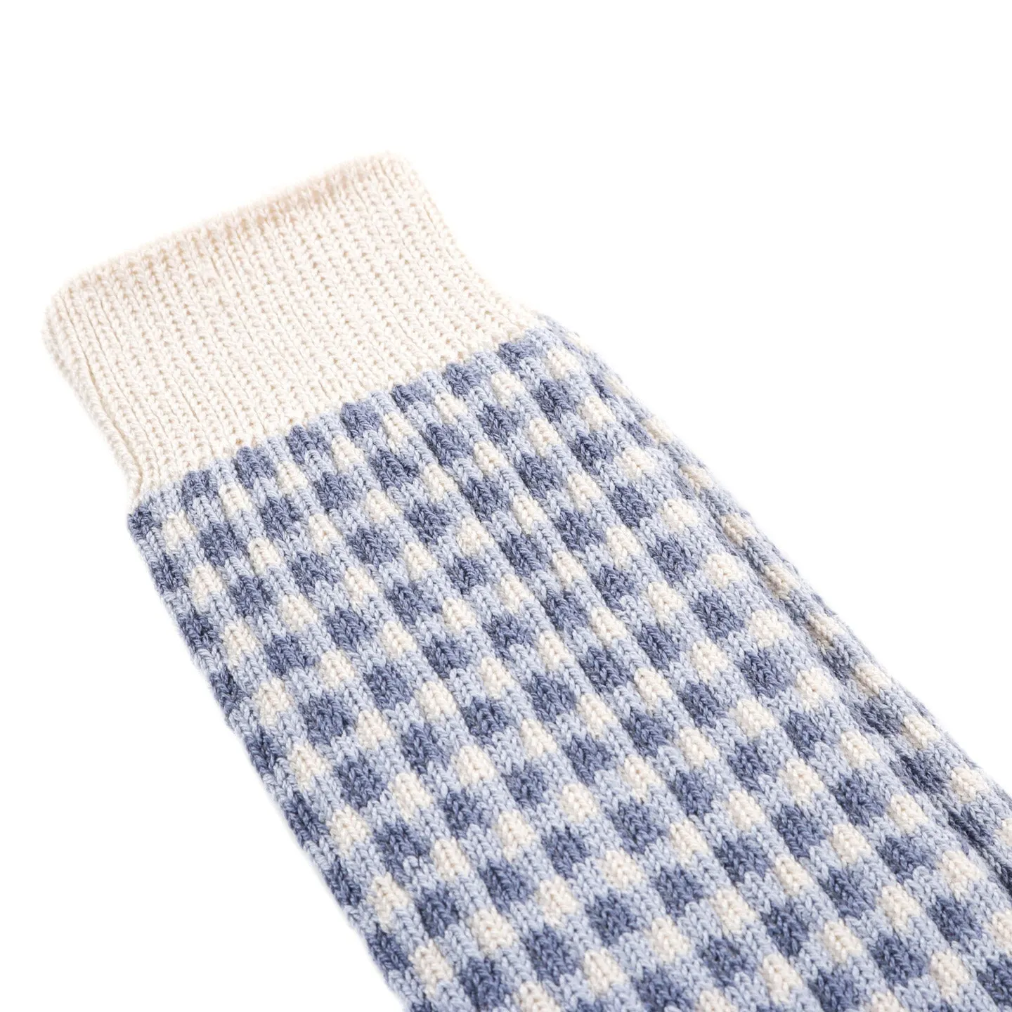 ROTOTO Gingham Check Socks Light Blue