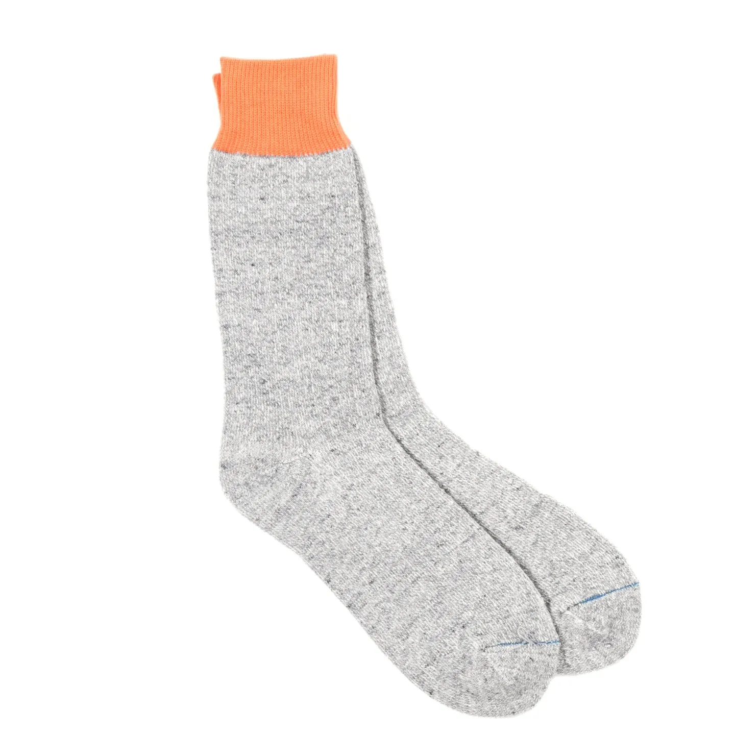 Rototo Silk Cotton Double Face Socks Large Orange Large Gray