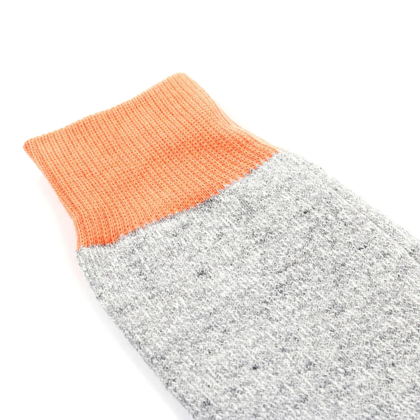 Rototo Silk Cotton Double Face Socks Large Orange Large Gray