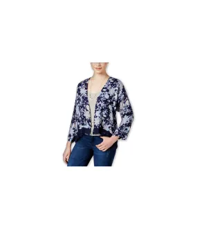 Roxy Womens Floral Open-Front Kimono Sweater