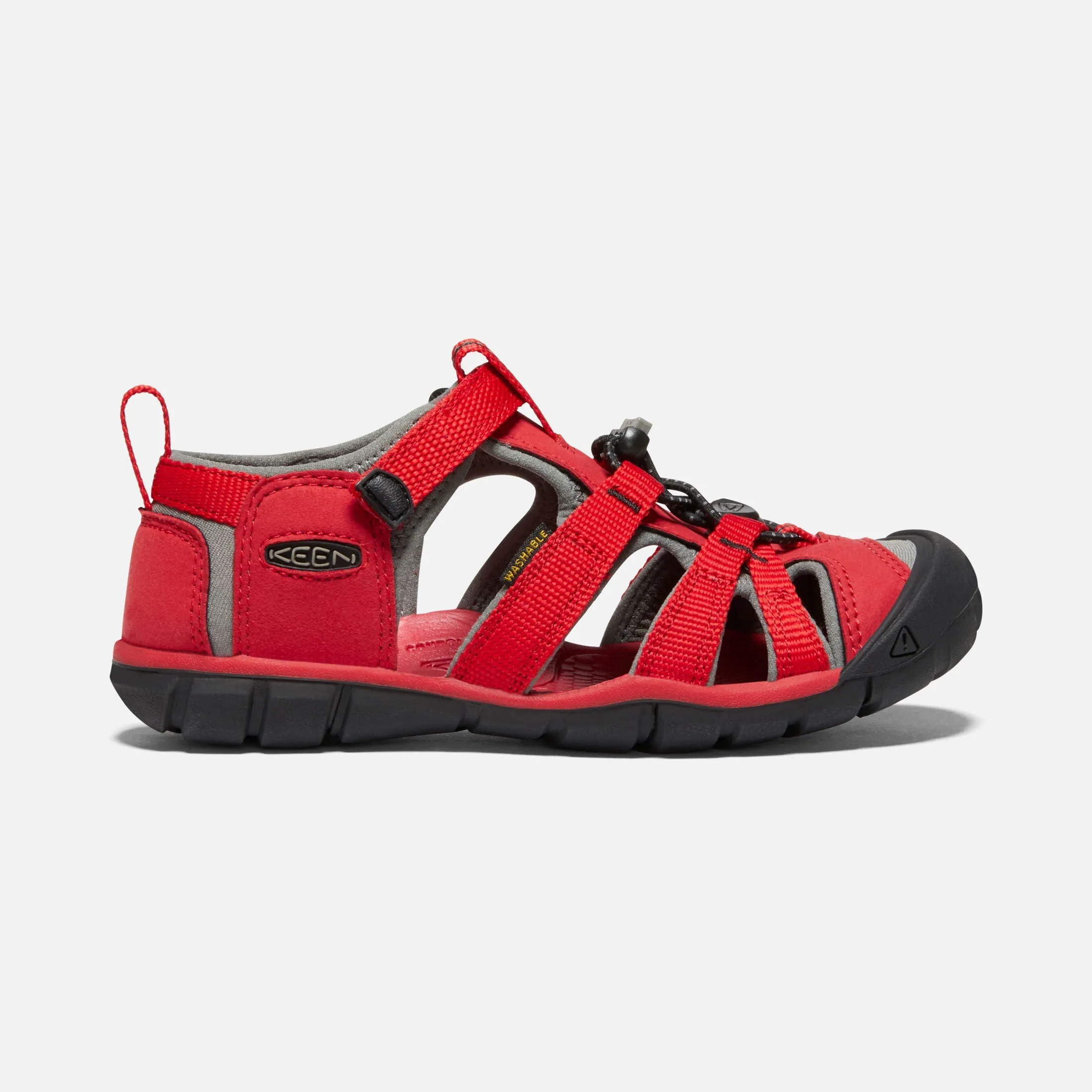 Seacamp II Kids' CNX Active Sandal in Racing Red and Gargoyle