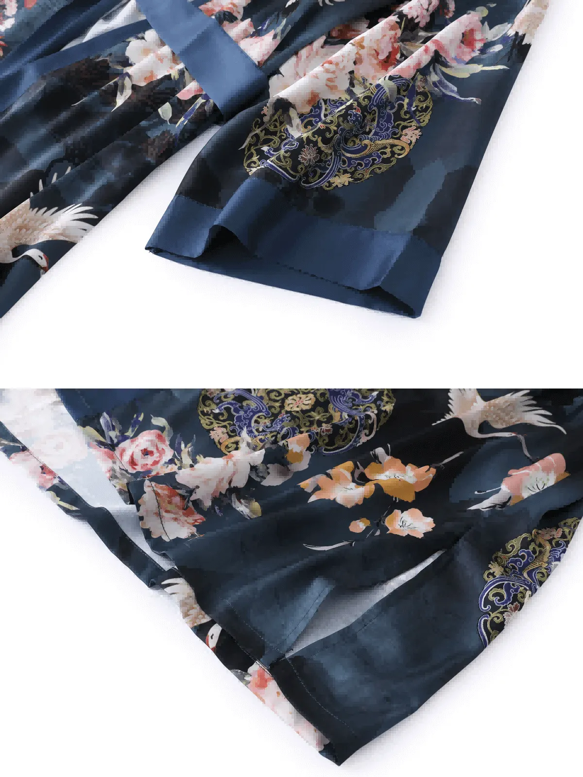 Short Kimono Crane Robe