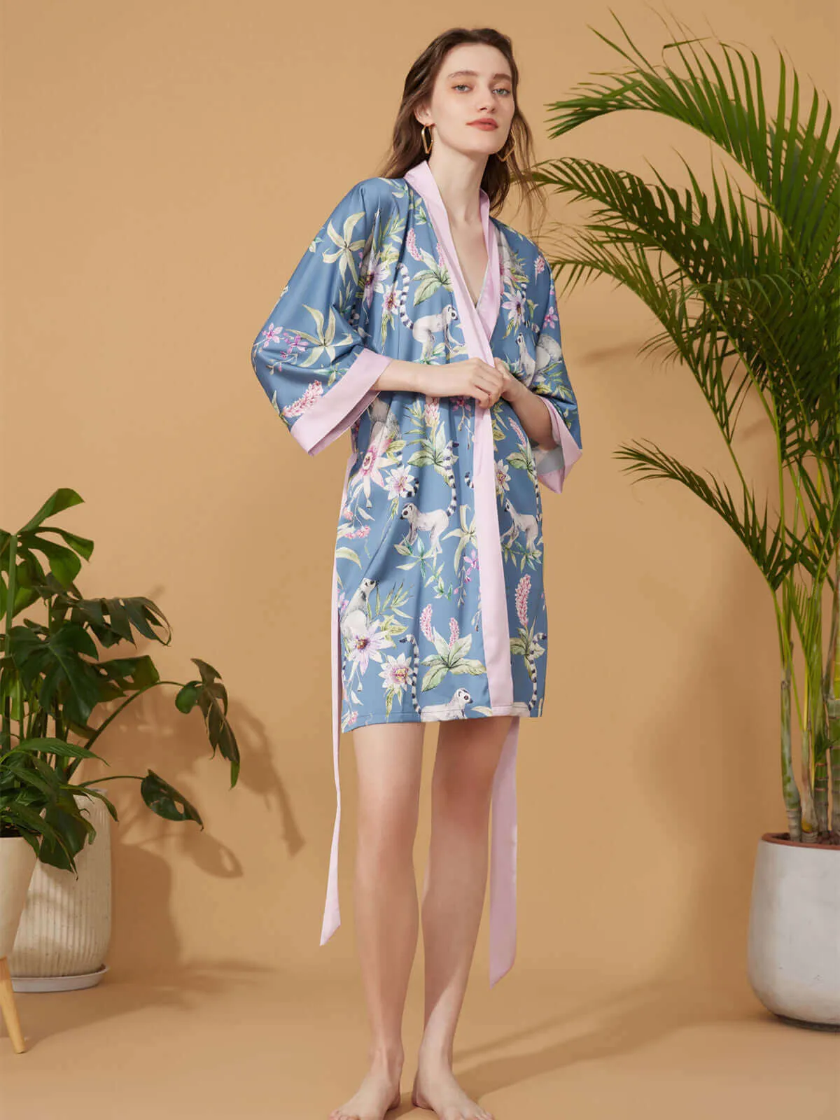 Short Kimono Robe Blue Forest - Results: Blue Forest Short Kimono Robe - Shop Now!