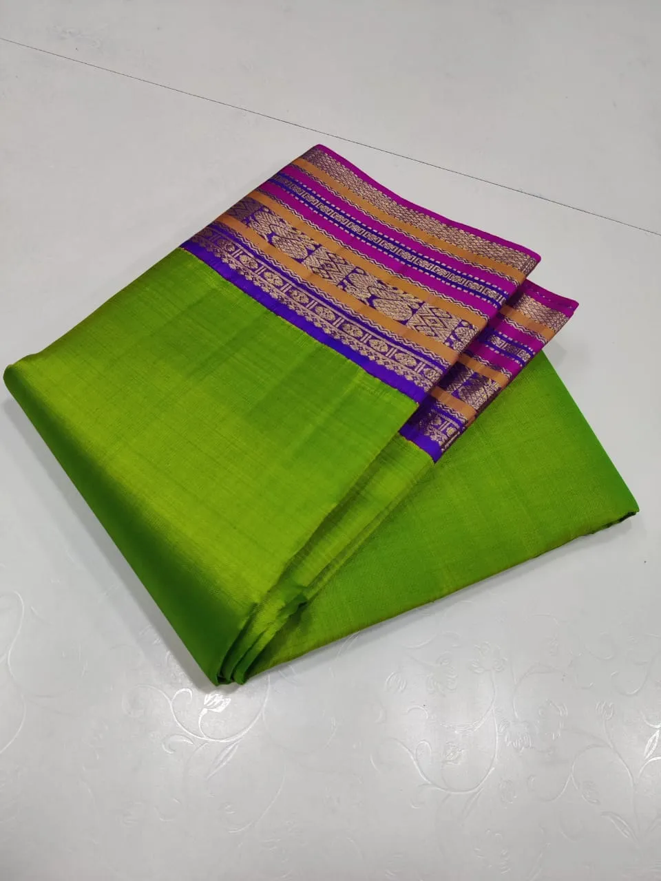 Shyamala - Pure Kanchipuram silk saree, 2 g pure Zari, traditional korvai Design - SACHI001GKS