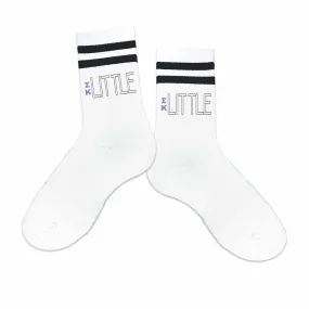 Sigma Kappa Sorority Big and Little Socks with Greek Letters on Striped Cotton Crew Socks