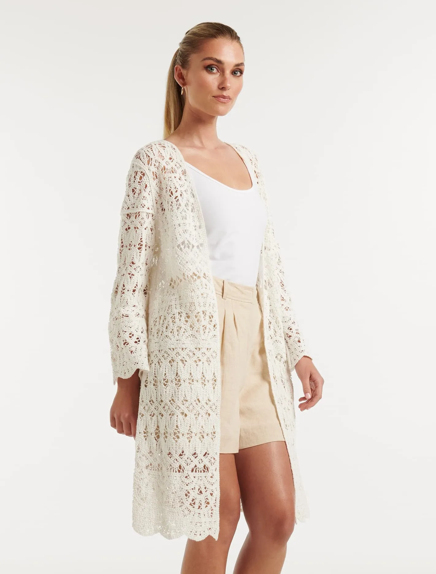 Simona Crochet Kimono - Longline Design - Shop Now