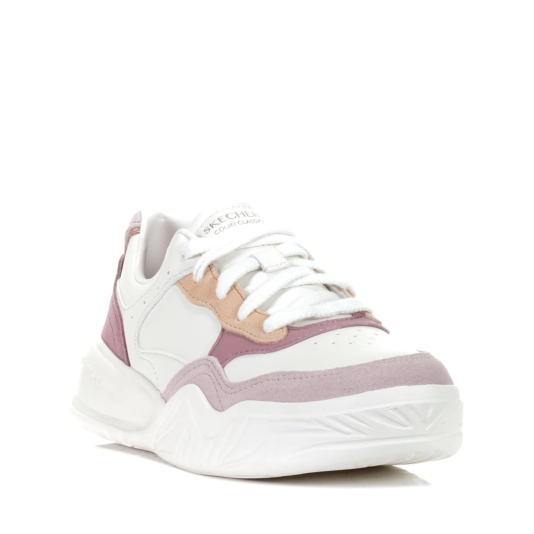 Skechers Denali - Mellow Day Off sneakers, white mauve color, model number 185022.