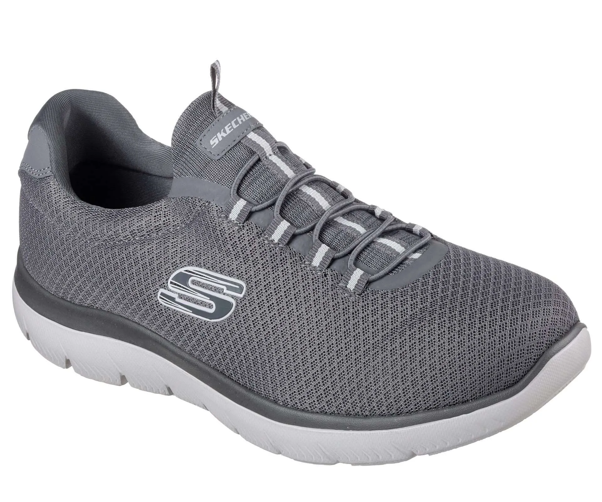 Skechers Women’s Summits Bungee Slip on  Wide Fit Shoes – Charcoal