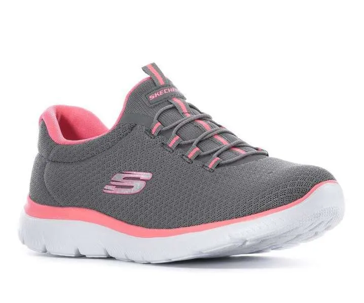 Skechers Women’s Summits Bungee Slip On  Wide Fit Shoes – Gray