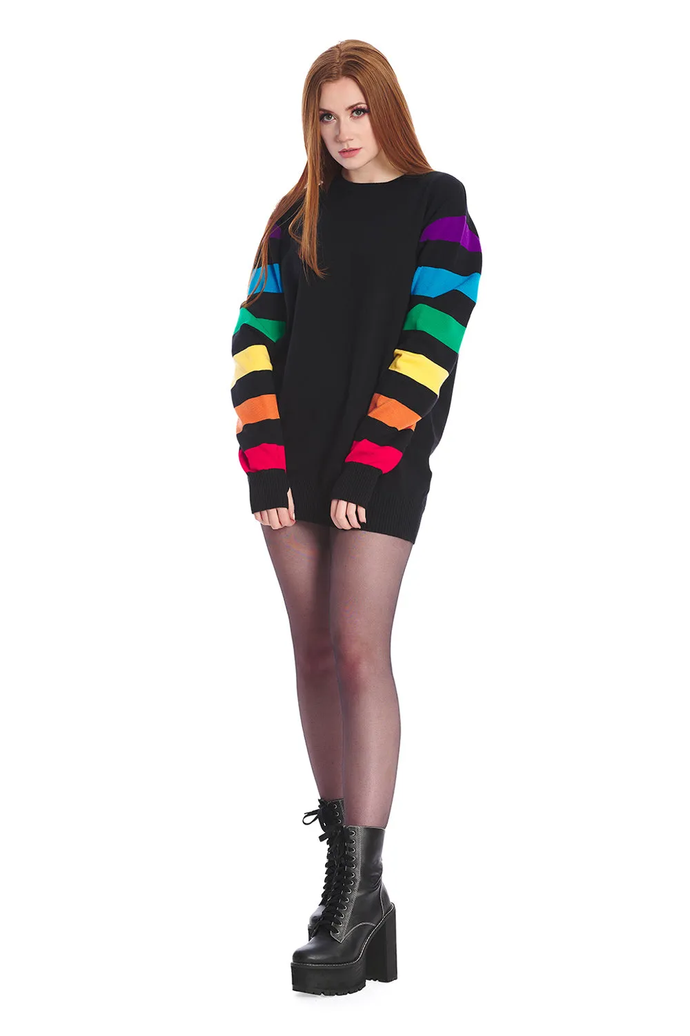 Sleeveless Rainbow Solar Knit Dress