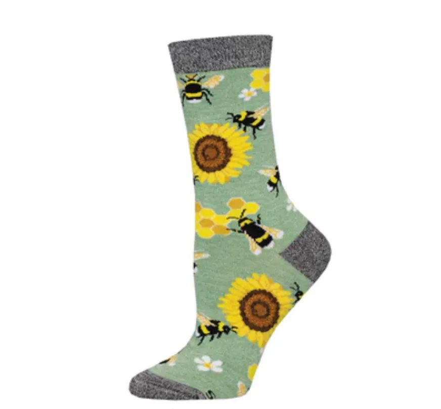 Socksmith bamboo graphic crew, women's sizing (20+ patterns)