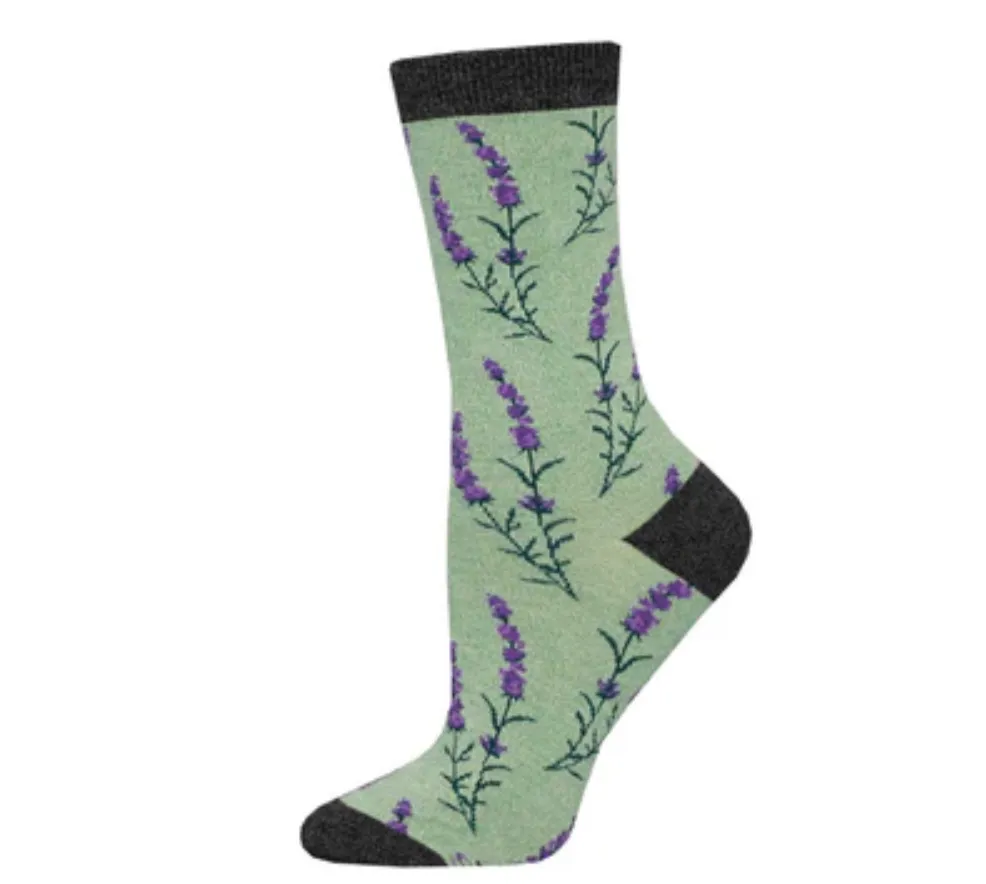 Socksmith bamboo graphic crew, women's sizing (20+ patterns)