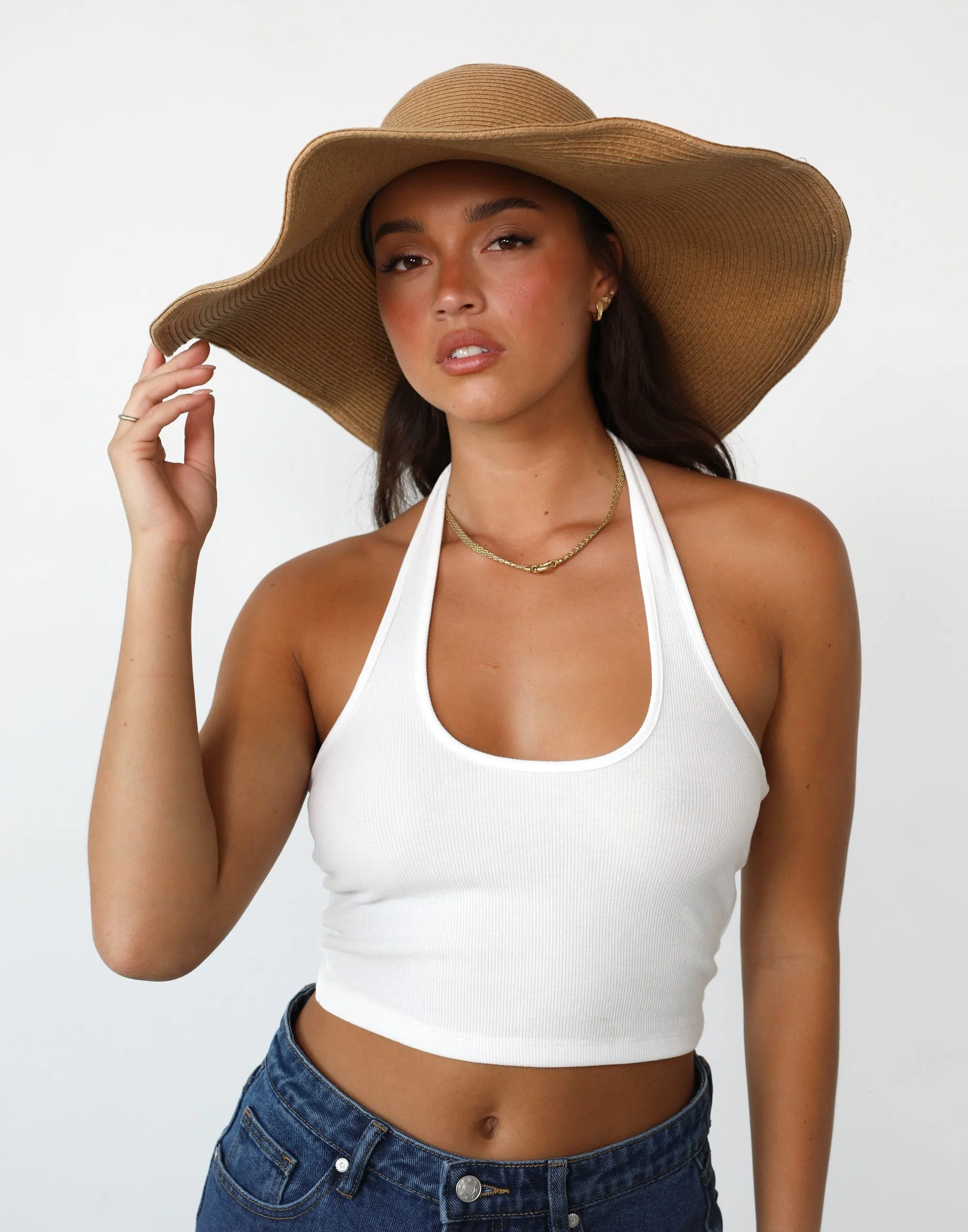 Sofia Straw Hat, Wide Brim, Caramel color