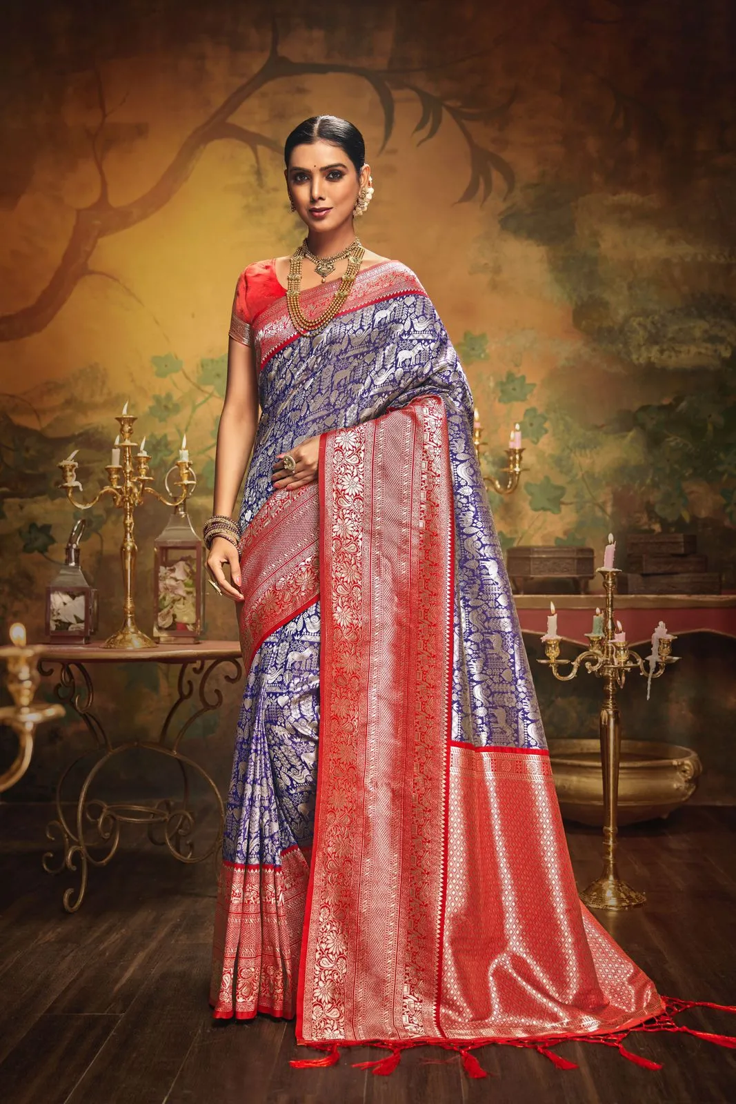 Sumangala New Banarasi Soft Silk Saree - SATYA001BSC for Women