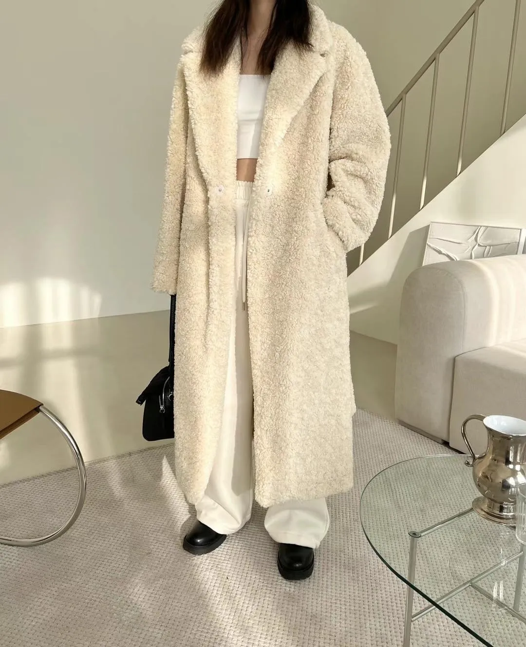 Teddy Belted Cream Coat