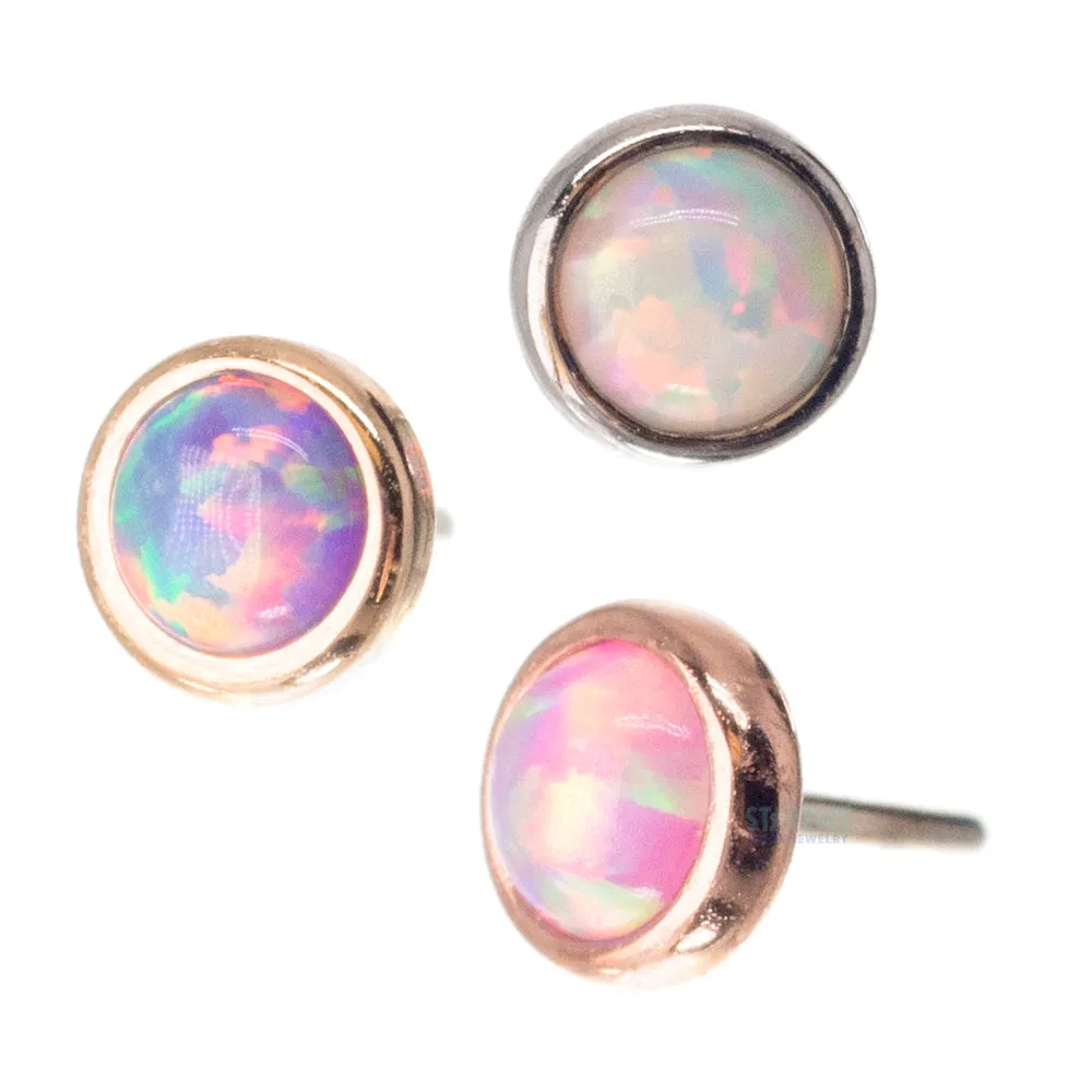 threadless: 3mm Round Opal Pin in Gold Cup