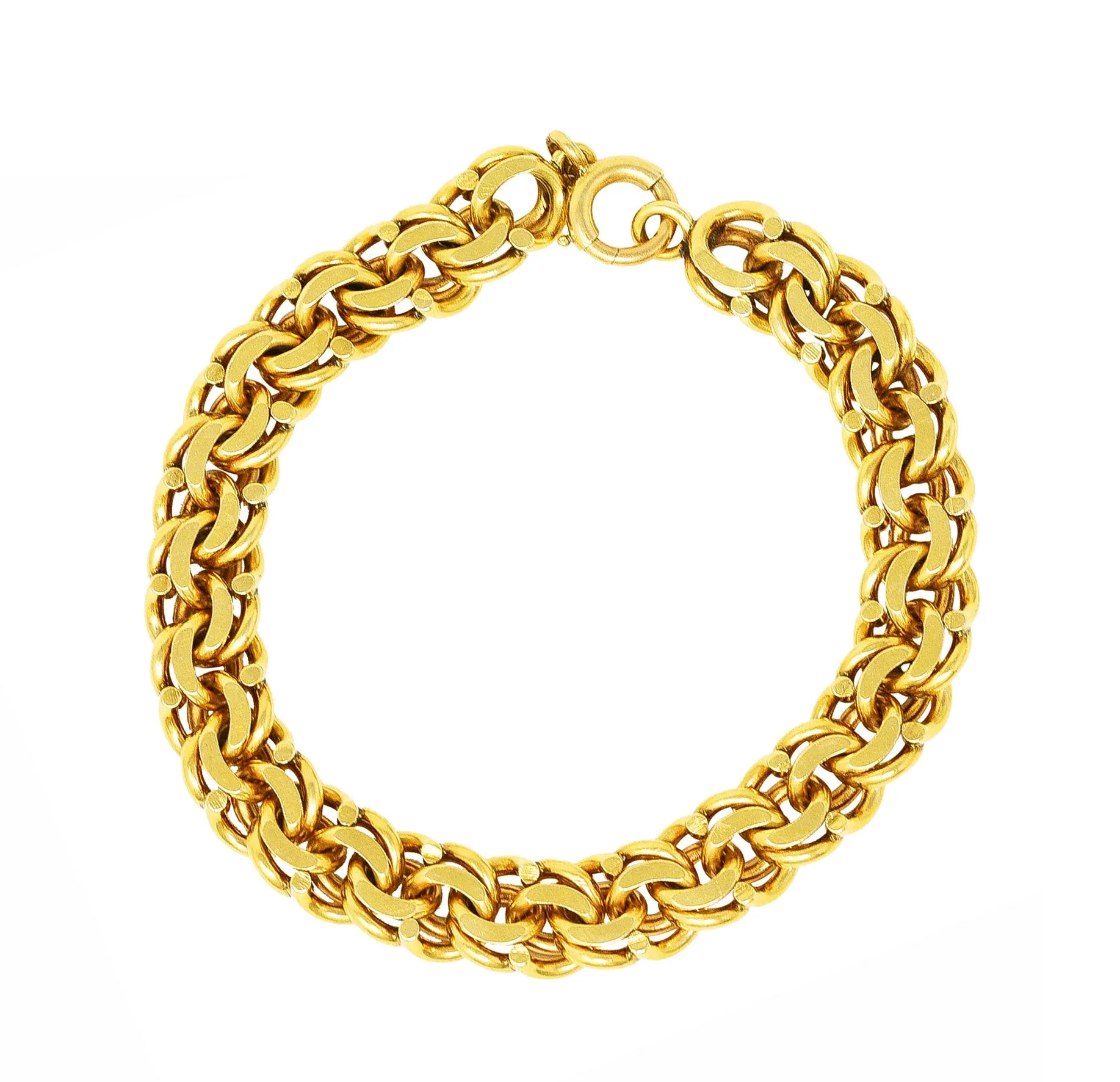 Tiffany & Co. Vintage 14 Karat Yellow Gold Double Curb Chain Link Bracelet