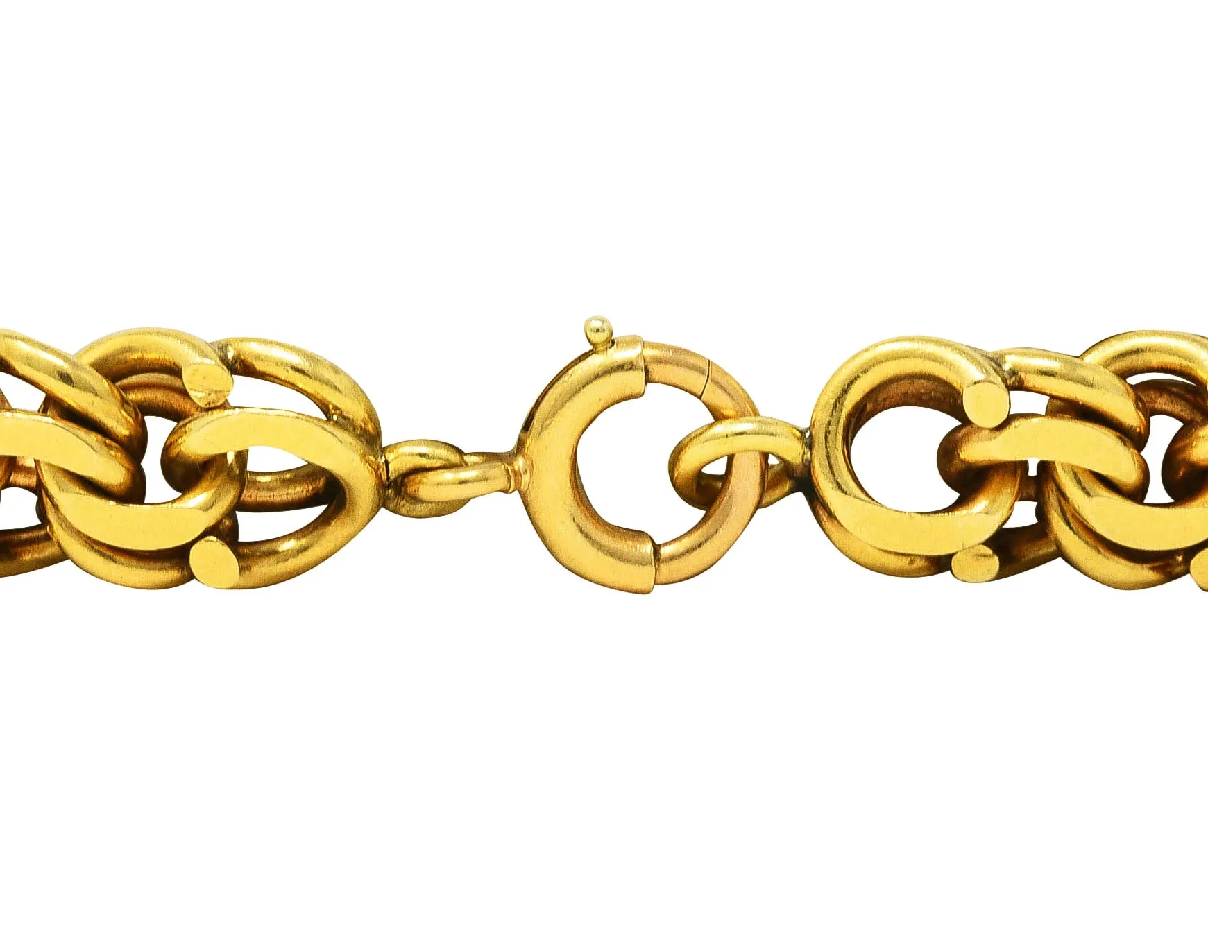 Tiffany & Co. Vintage 14 Karat Yellow Gold Double Curb Chain Link Bracelet