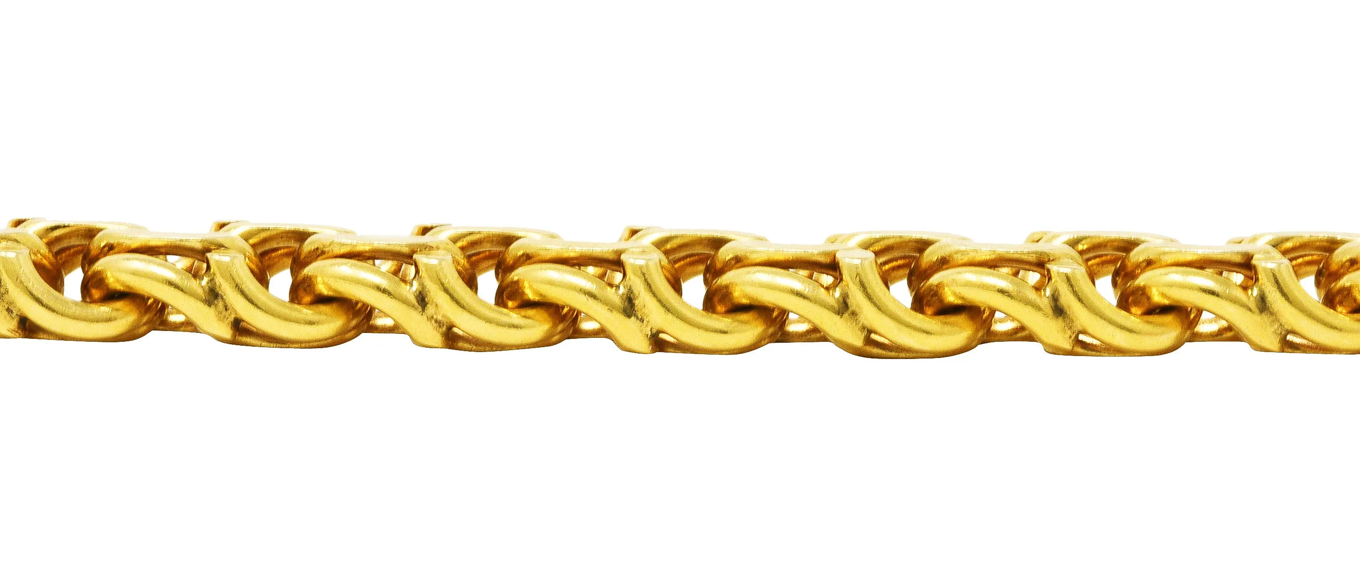 Tiffany & Co. Vintage 14 Karat Yellow Gold Double Curb Chain Link Bracelet