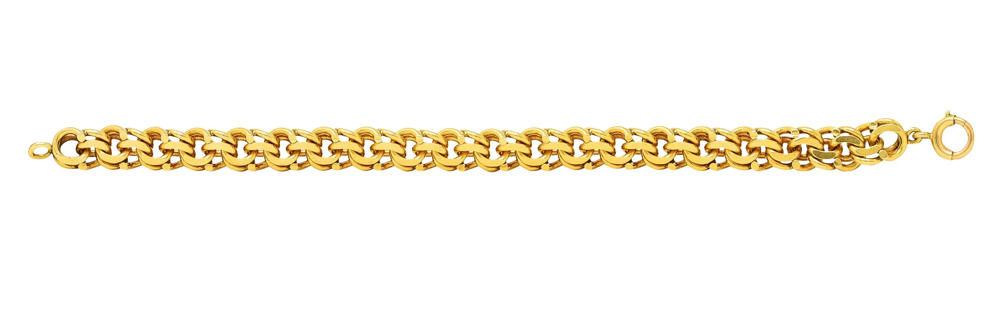 Tiffany & Co. Vintage 14 Karat Yellow Gold Double Curb Chain Link Bracelet