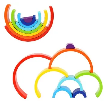 Tooky Toy Co Rainbow Stacker 8pcs 26x13x5cm