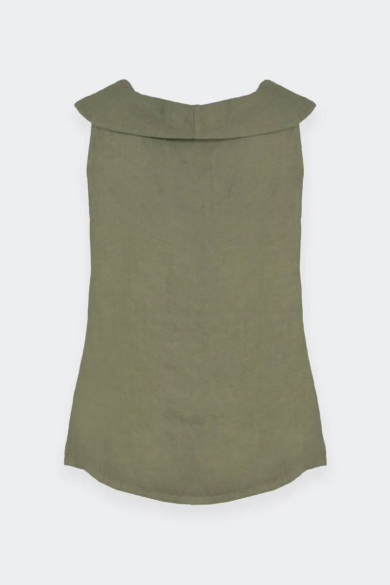 Top Green Linen Baby Collo