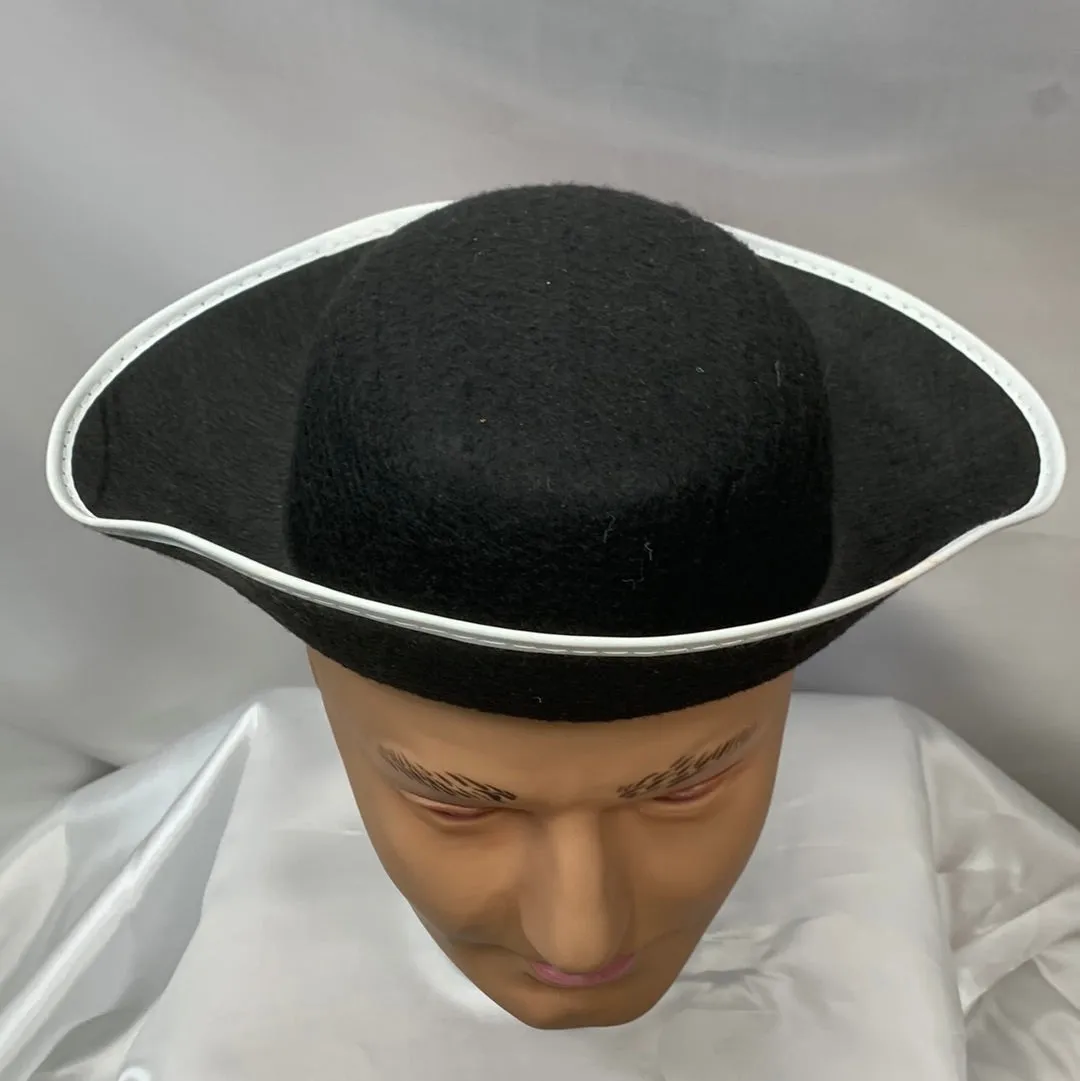 Triangular Black Child Hat with White Trim