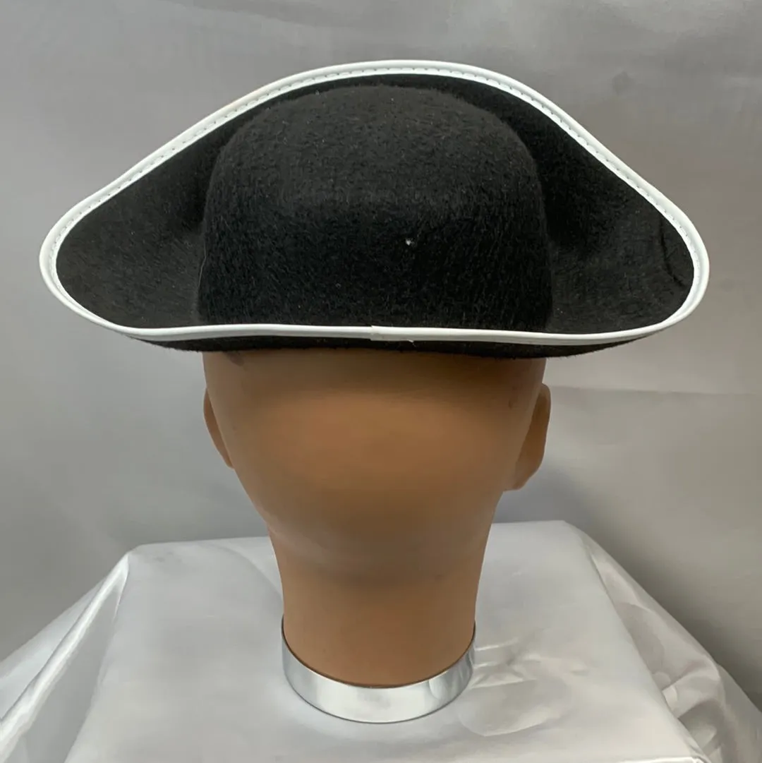 Triangular Black Child Hat with White Trim