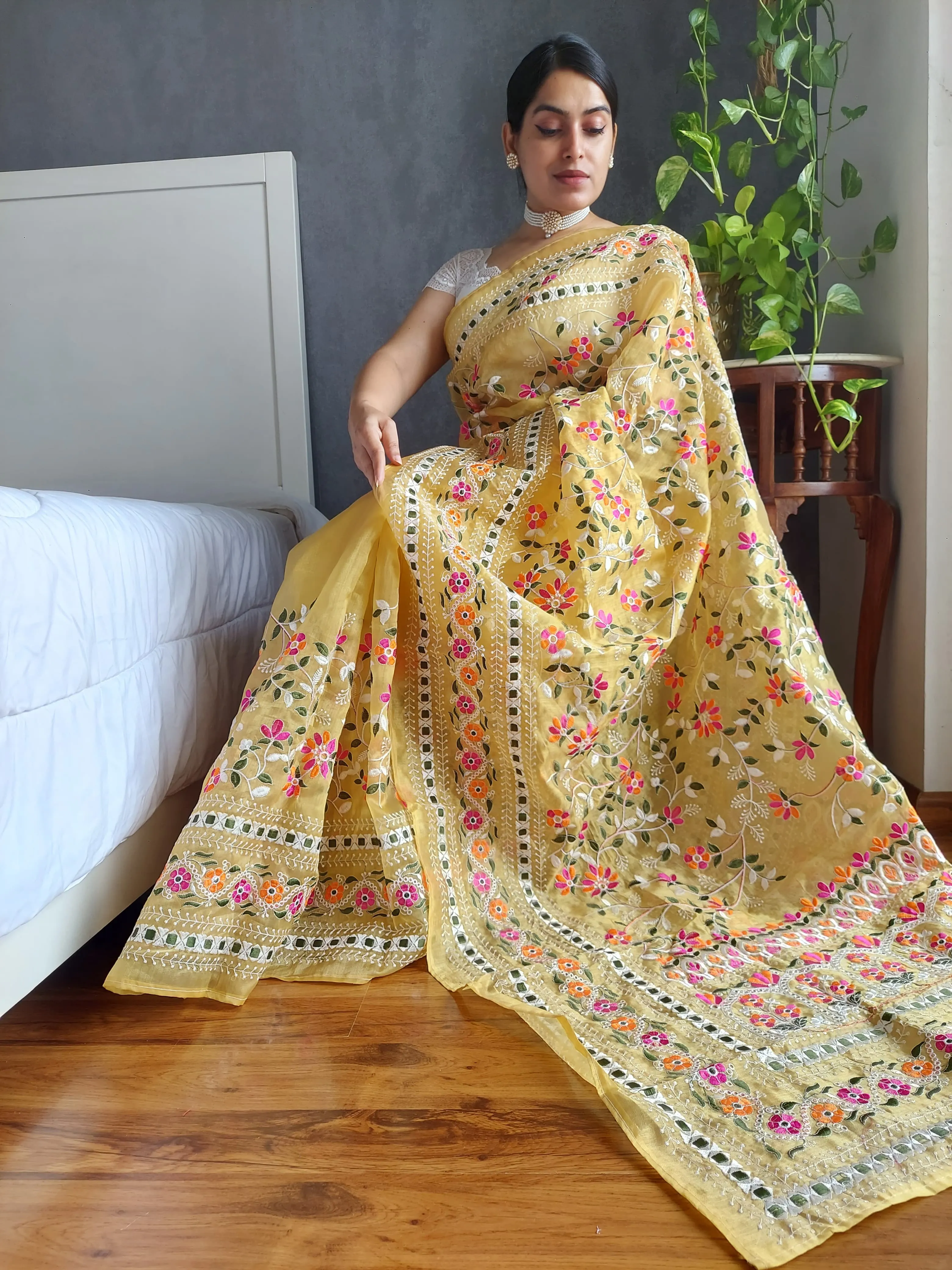 Trisha pure soft kadi silk saree with heavy embroidery - SPARK001YS - New Arrival