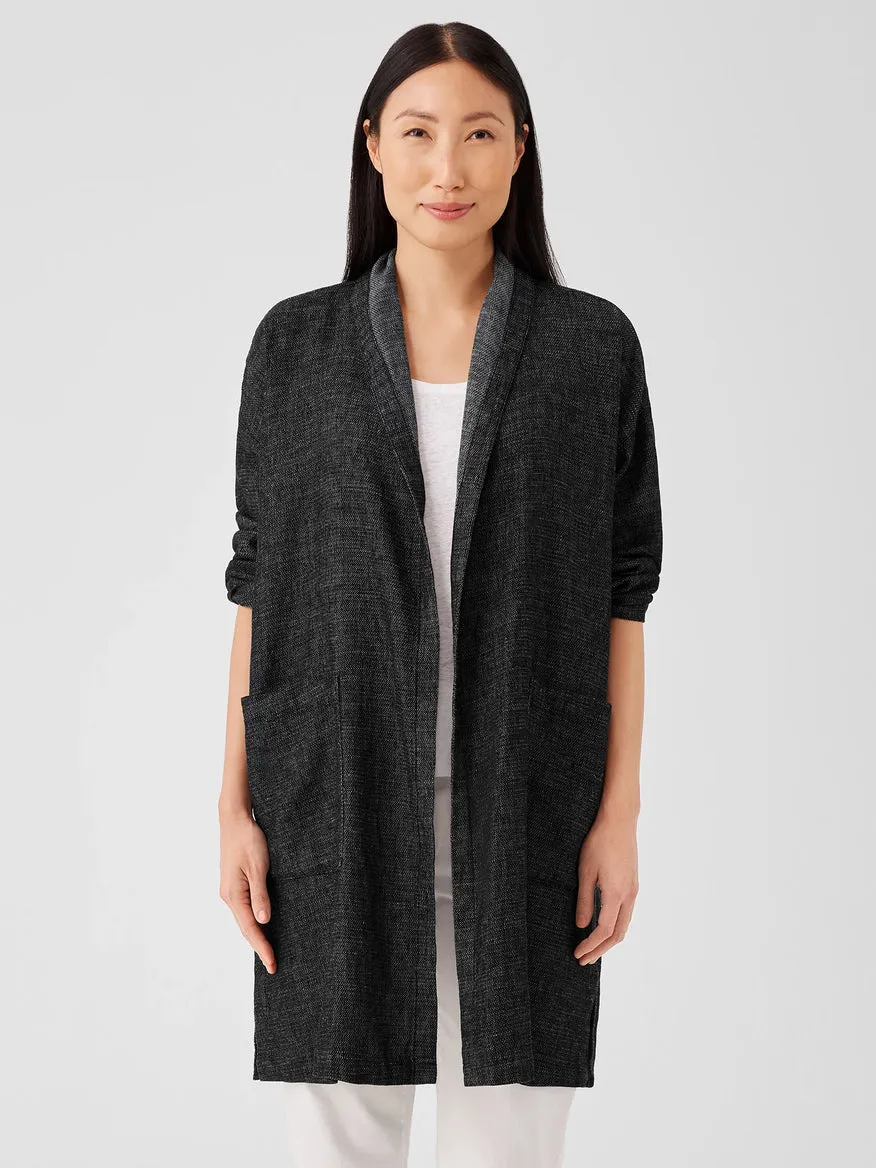 Tweed High Collar Hemp Coat