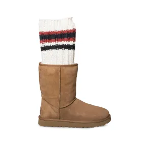 UGG Sacai Women's Boots, Knit Classic Short II, Chestnut Color