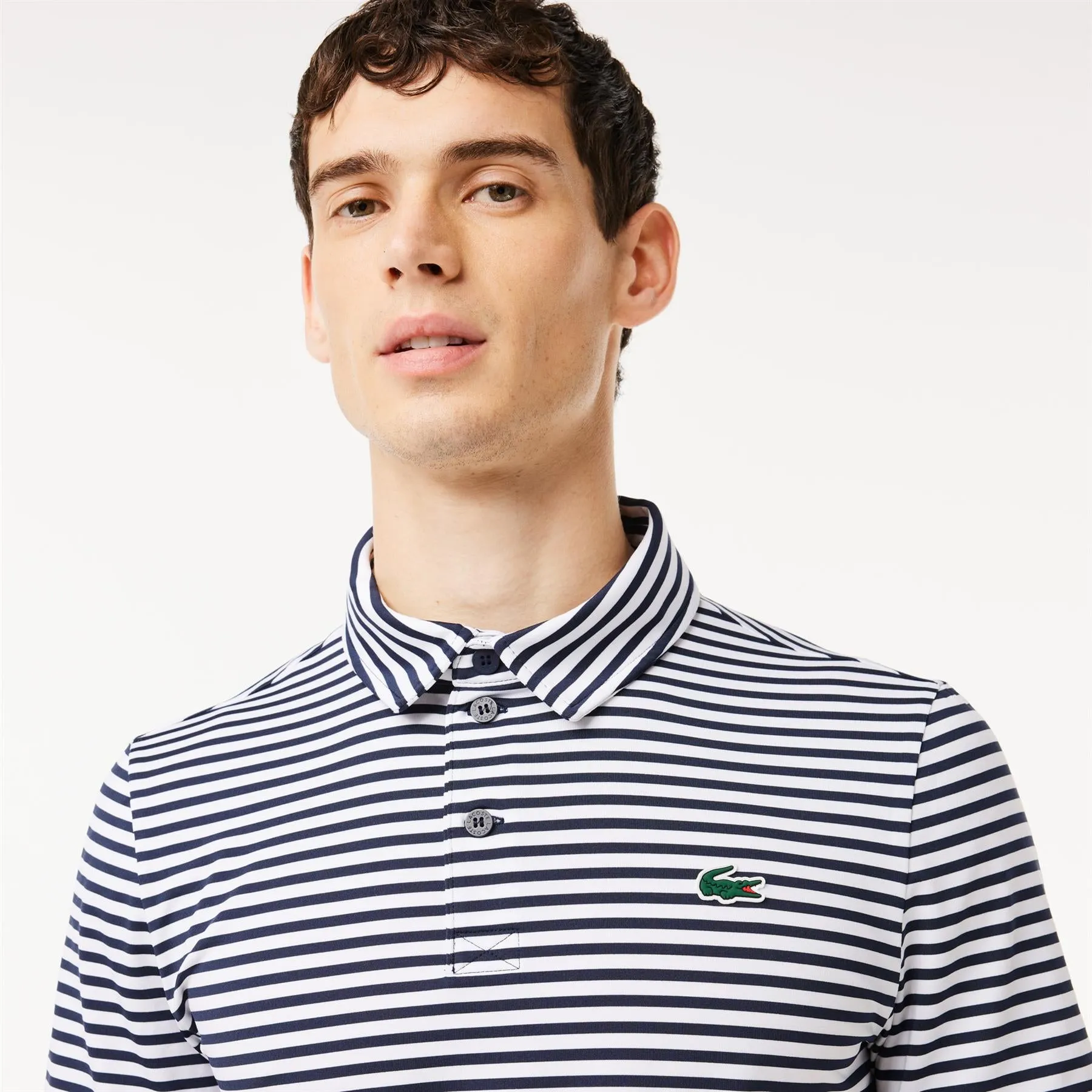 Ultra-Dry Golf Stripe Polo Navy/White - Regular Fit + Stretch | SS24