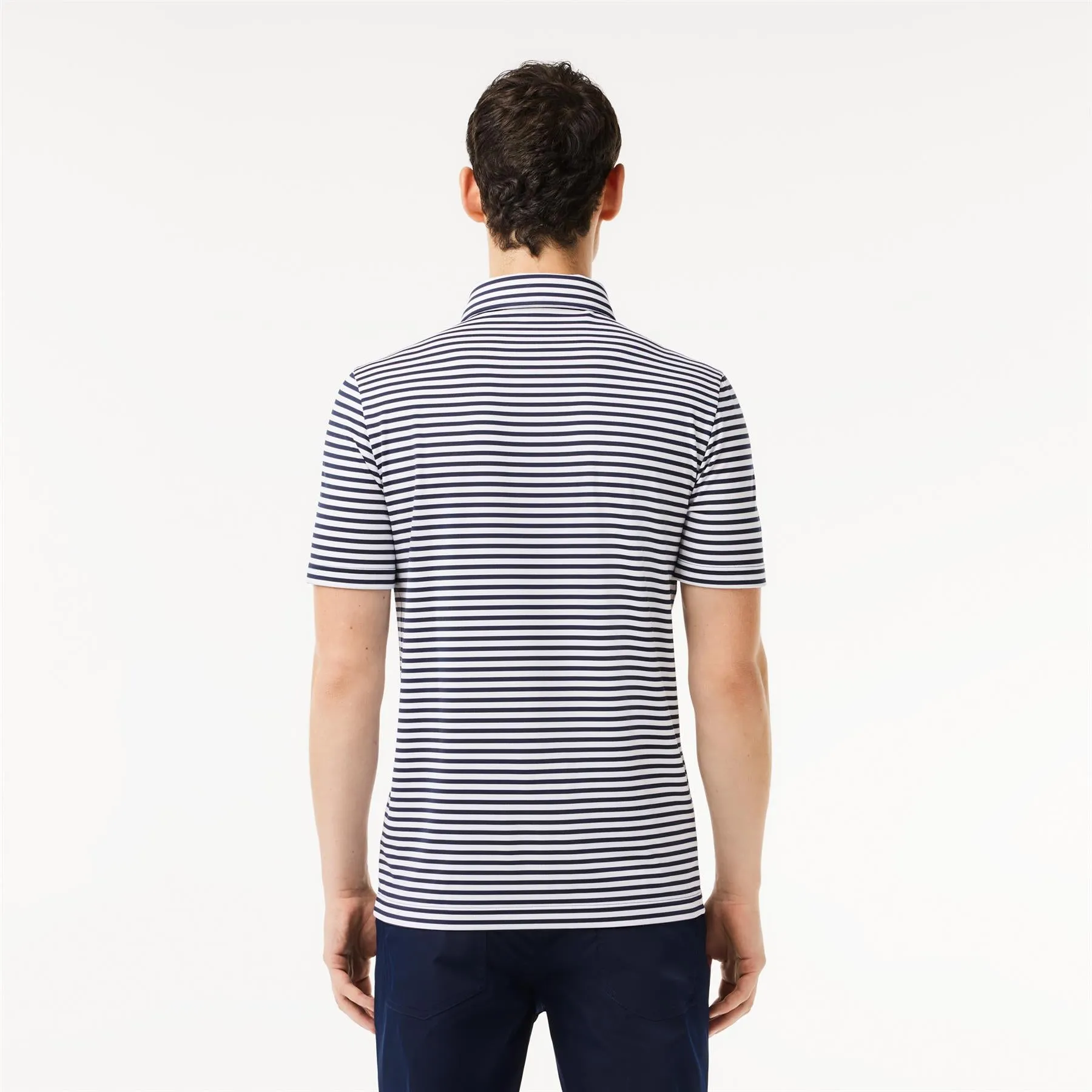 Ultra-Dry Golf Stripe Polo Navy/White - Regular Fit + Stretch | SS24