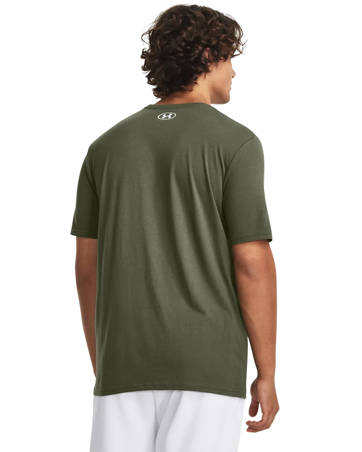 Under Armour Camo Chest Stripe Short Sleeve in Olive - style 1376830