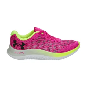 Under Armour Flow Velociti Wind 2 in Rebel Pink, Lime Surge, and Black.