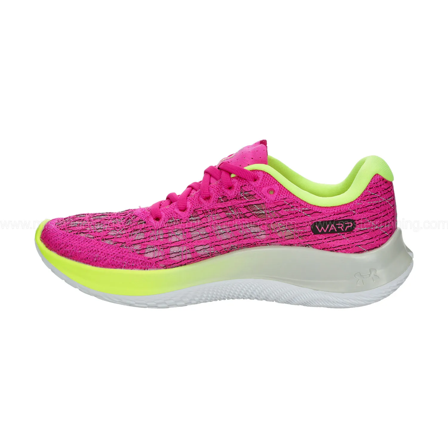 Under Armour Flow Velociti Wind 2 in Rebel Pink, Lime Surge, and Black.