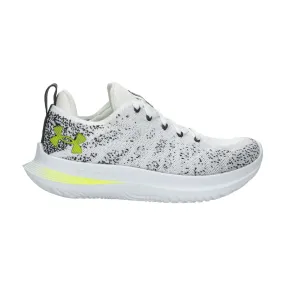 Under Armour Flow Velociti Wind 3 White Anthracite High Vis Yellow men's running shoes.