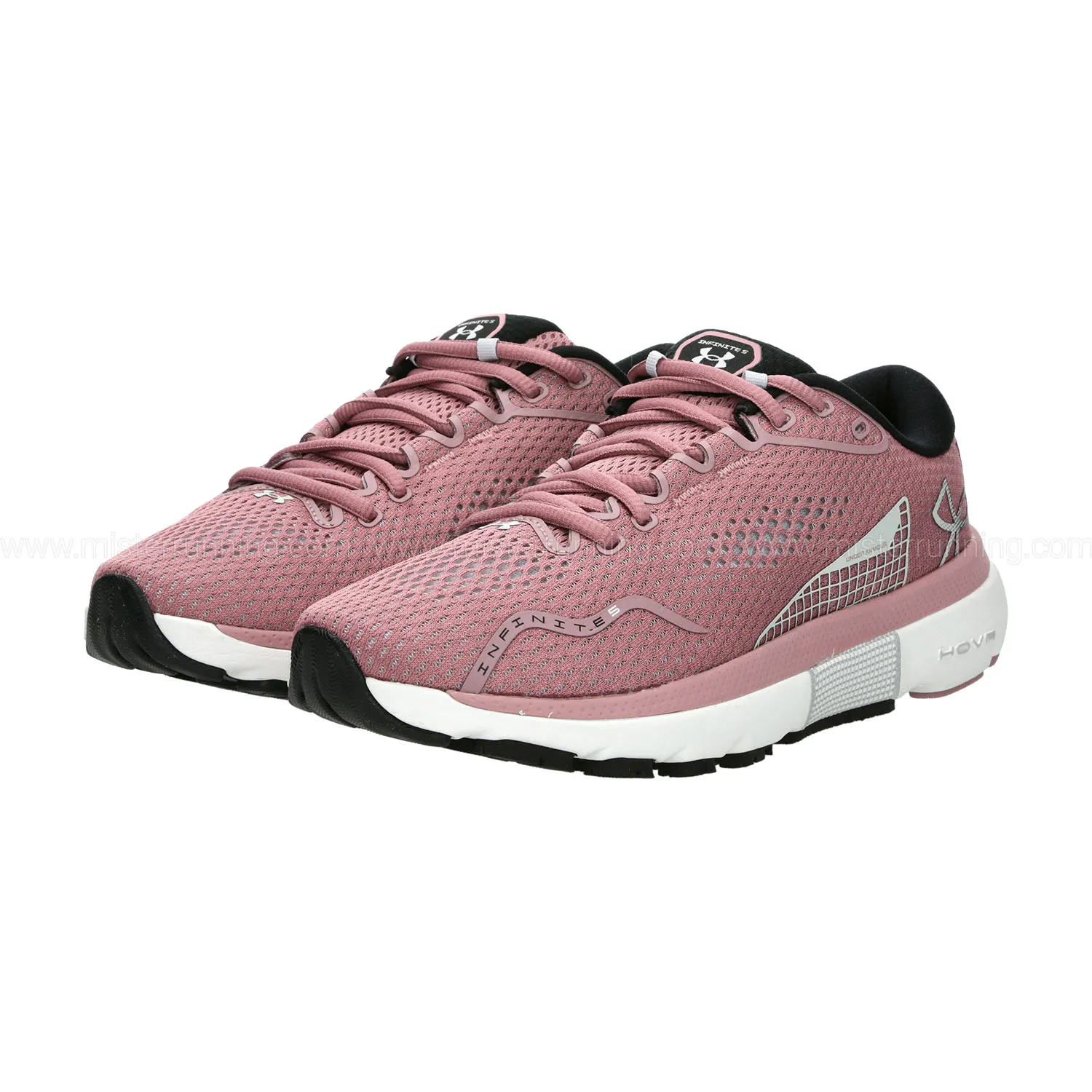 Under Armour HOVR Infinite 5 Pink Elixir, White, Black | Shop Now