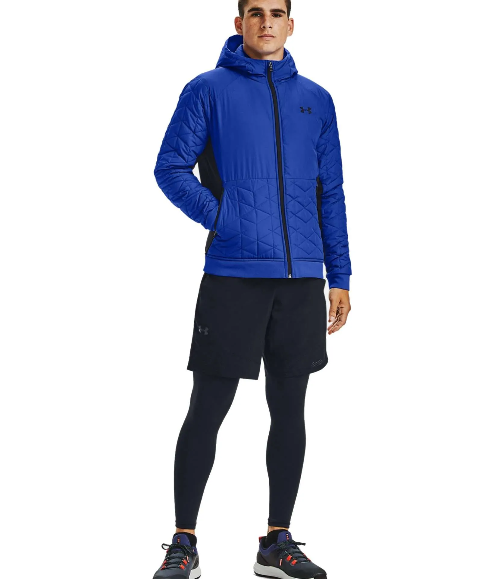 Under Armour Men’s Coldgear Reactor Performance Hybrid Jacket (Emotion Blue/Black/Black)