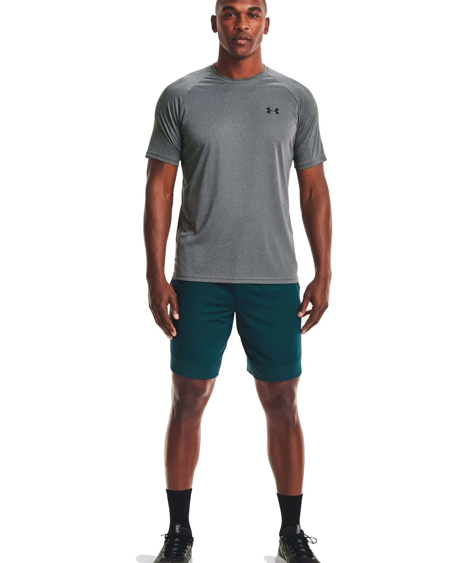 Under Armour Men’s UA Velocity Short Sleeve – Pitch Gray Light Heather / Black