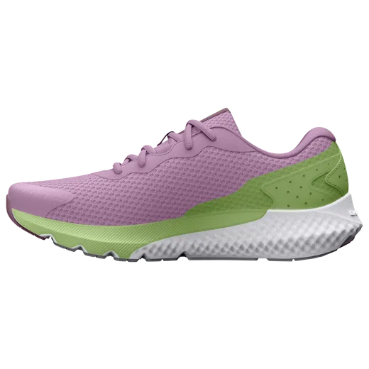 Under Armour youth sneaker - Charged Rogue 3 in Fresh Orchid/Lumos Lime/Misty Purple