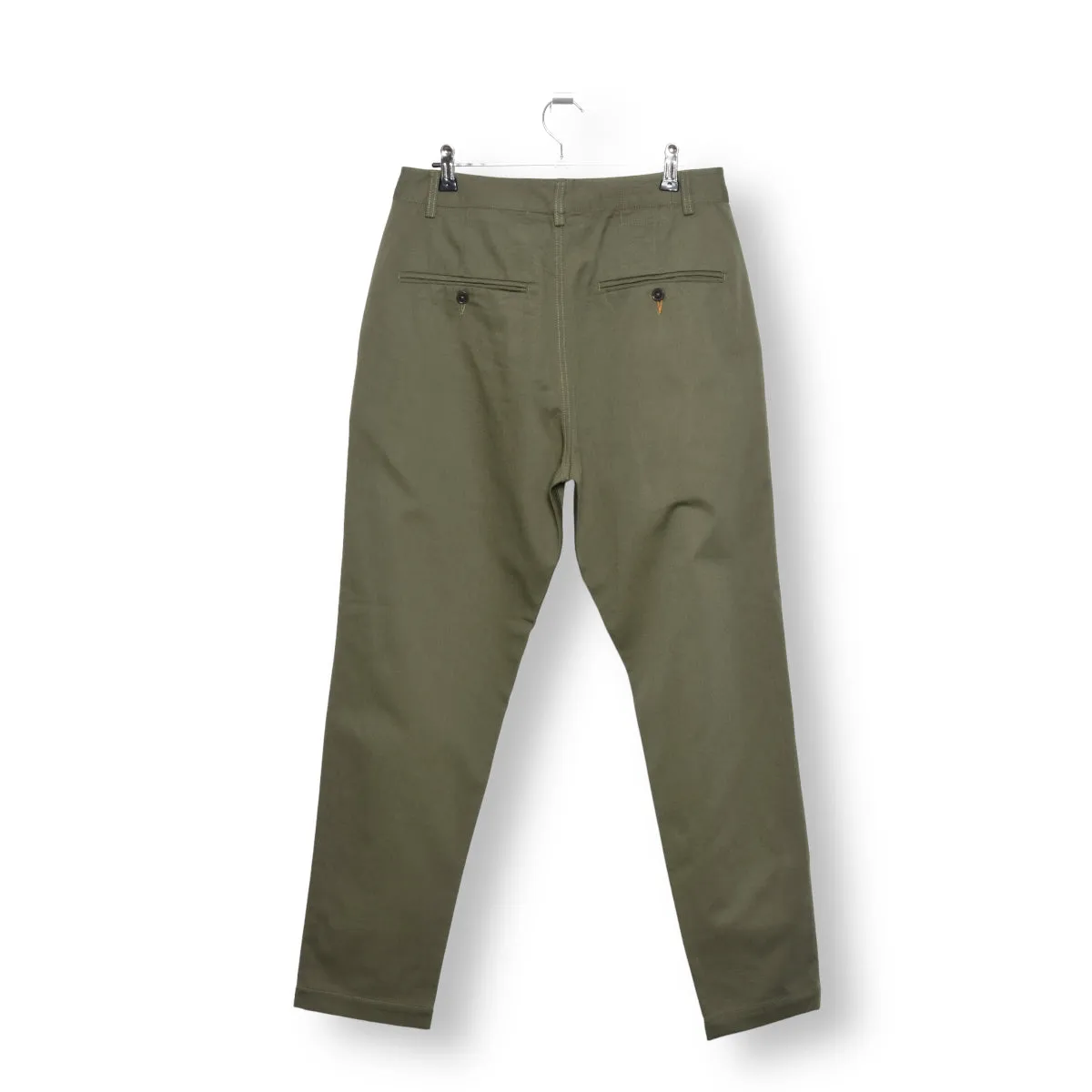 Universal Works light olive chino pants in military style