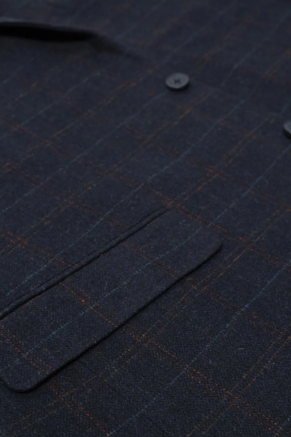 Uptheir Dundee Single Breasted Tweed Jacket - Navy 