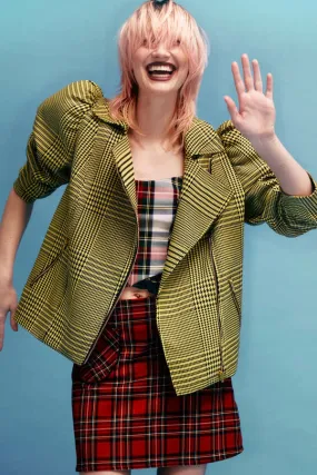 Valentine Moto Coat - Clueless Yellow Plaid