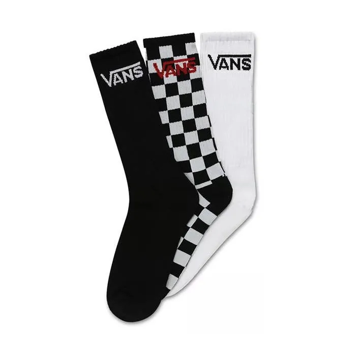 VANS 3-Pack Men's Crew Socks - Classic Collection.