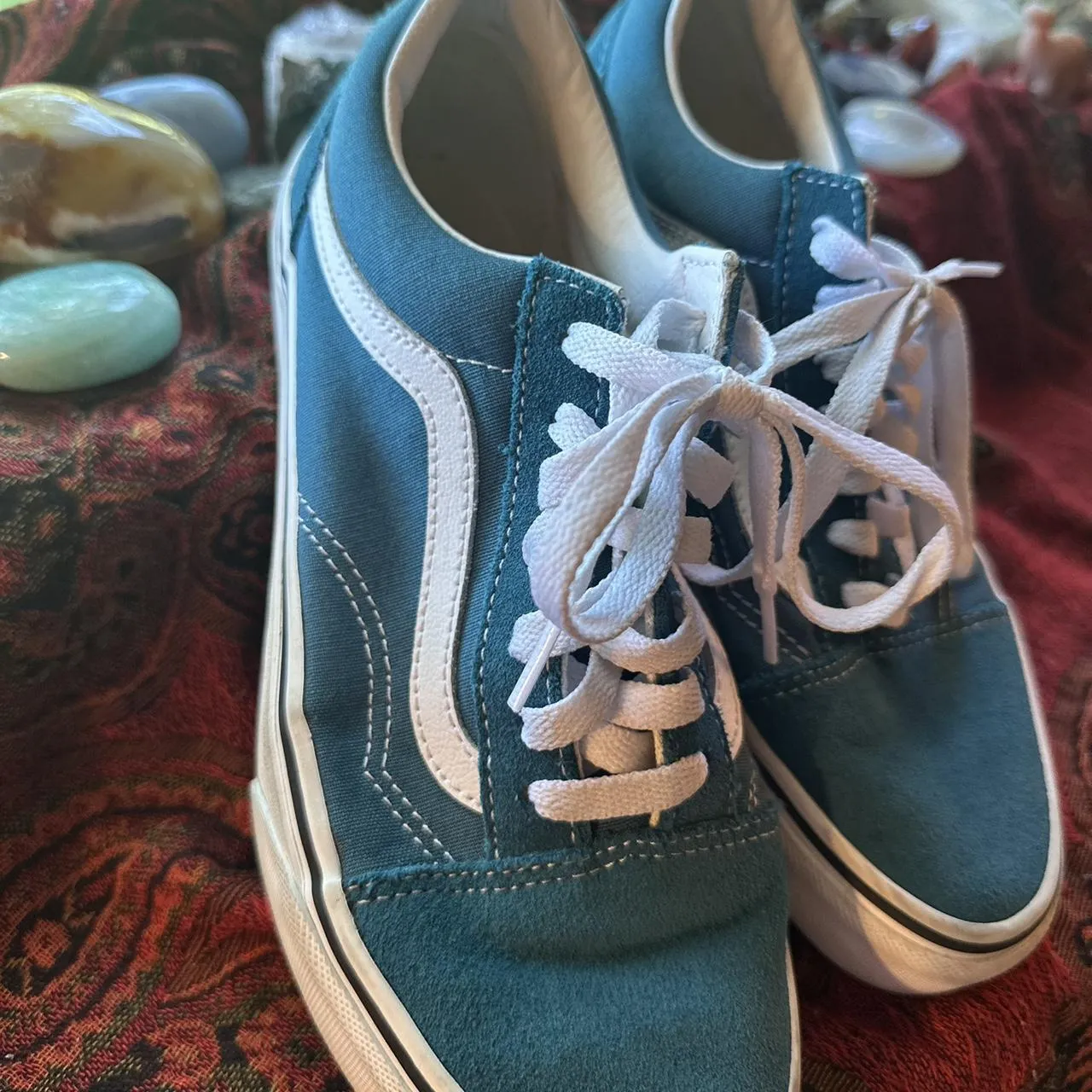 Vans Women's Blue and Green Trainers