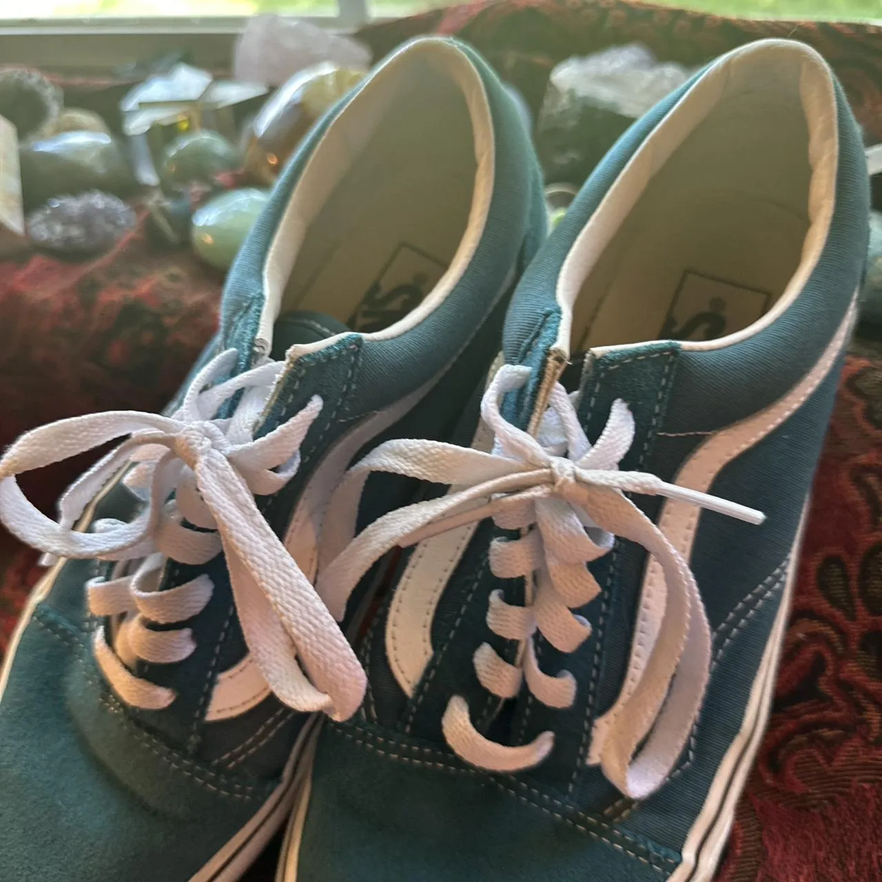 Vans Women's Blue and Green Trainers